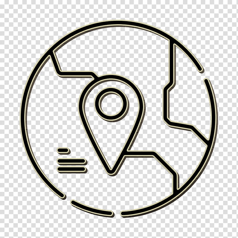 Location icon Social Media icon Map icon, Line Art, Symbol, Circle, Coloring Book transparent background PNG clipart