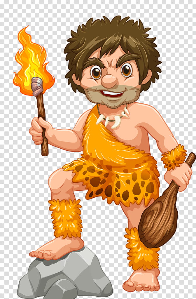 Child, Stone Age, Caveman, Human, Cartoon, Yellow, Happiness, Food transparent background PNG clipart