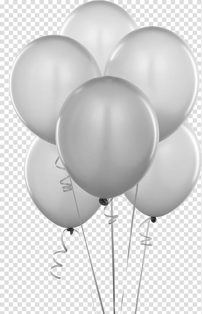 Happy New Year , gray balloons transparent background PNG clipart