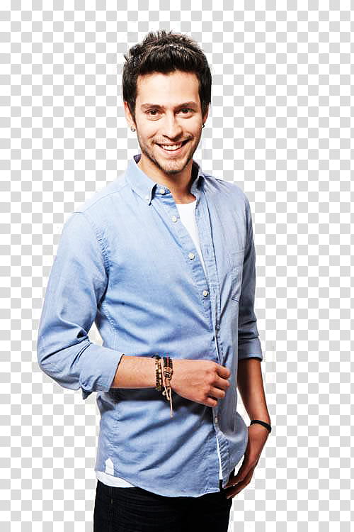 Ekin Koc, standing man while smiling wearing blue button-up shirt transparent background PNG clipart