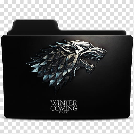 Game Of Thrones House Sigil and Words Folder Icons, Winter Is Coming, Game of Thrones Winter Is Coming House of Stark customized folder transparent background PNG clipart