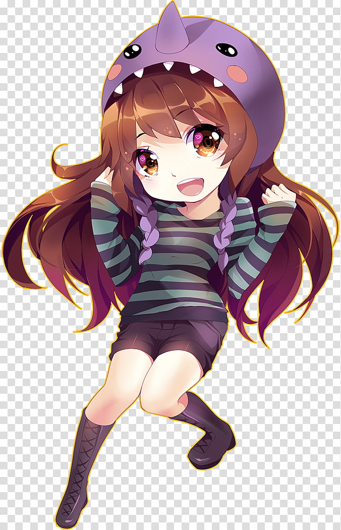 Chibi comission to Dreaming Errors, brown-haired woman anime character transparent background PNG clipart