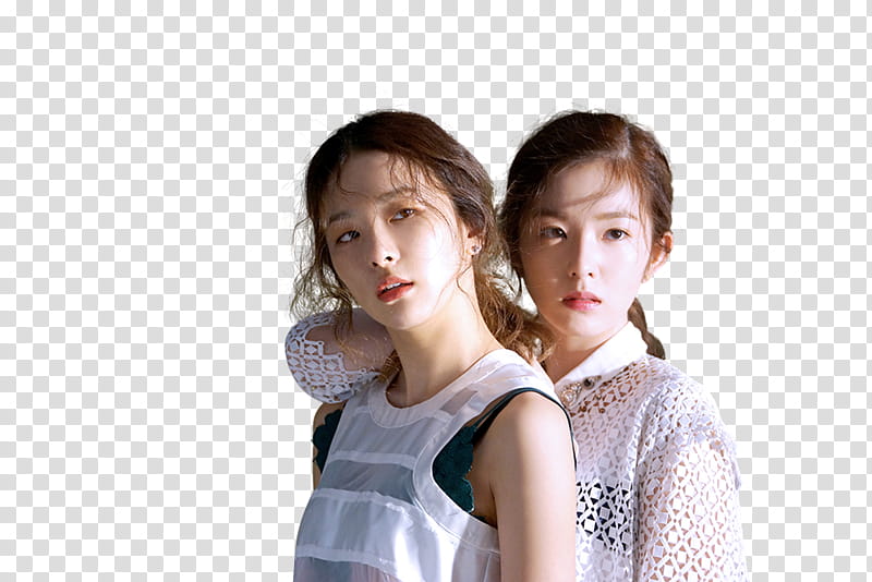 Red Velvet Irene n Seulgi P, two women wearing white tops transparent background PNG clipart