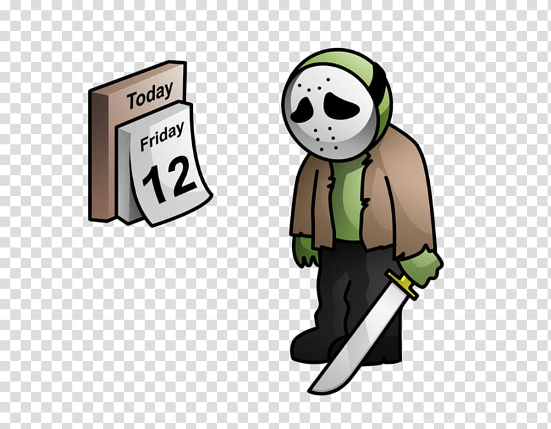 Friday the th Fail, green character and calendar illustration transparent background PNG clipart