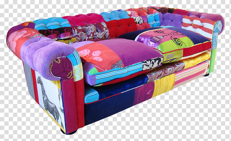 Patchwork sofa, multicolored patchwork Chesterfield sofa transparent background PNG clipart