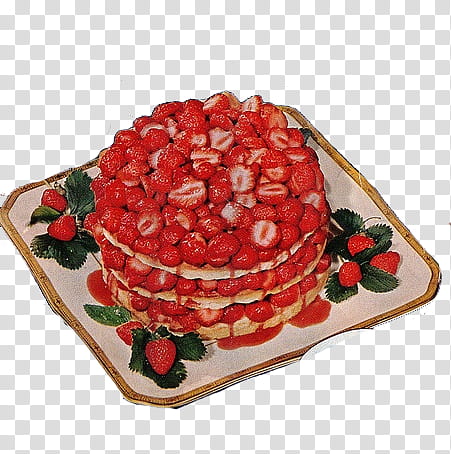 Vintage Cake AD s, strawberry lot transparent background PNG clipart