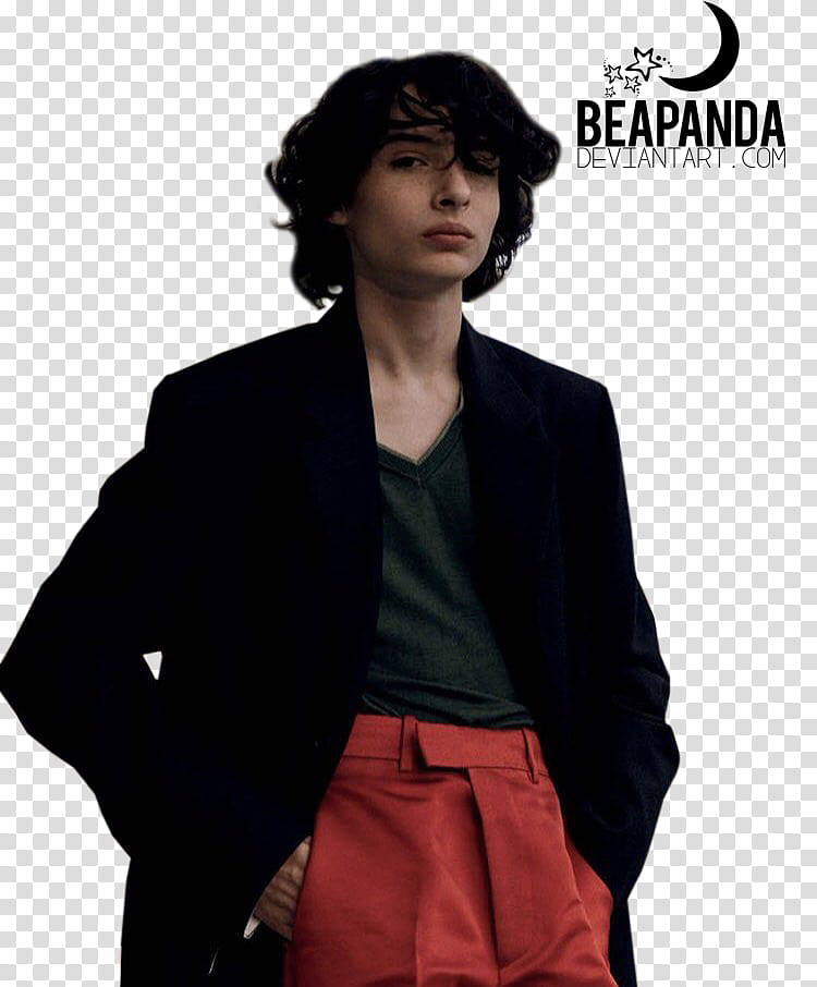 Finn Wolfhard, man in green shirt and black suit jacket transparent background PNG clipart