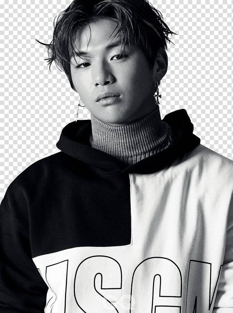 KANG DANIEL WANNA ONE , grayscale of man standing transparent background PNG clipart