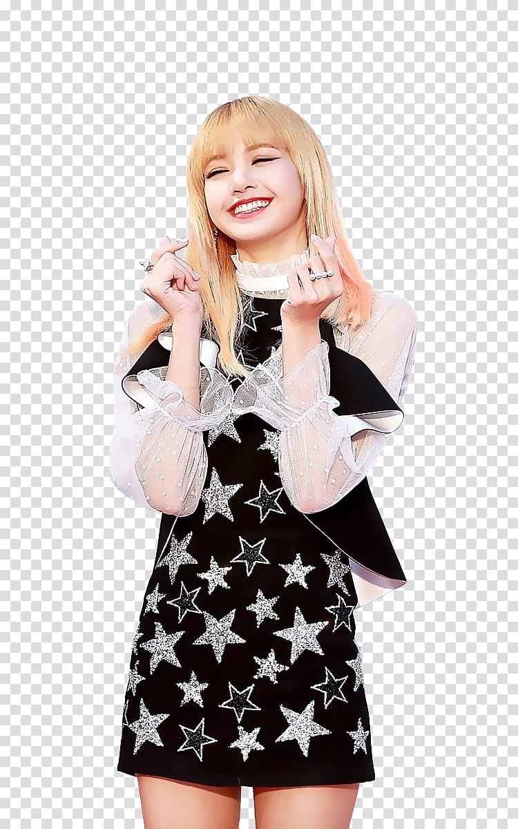 LISA BLACKPINK, Lisa Manoban smiling while doing finger heart transparent background PNG clipart
