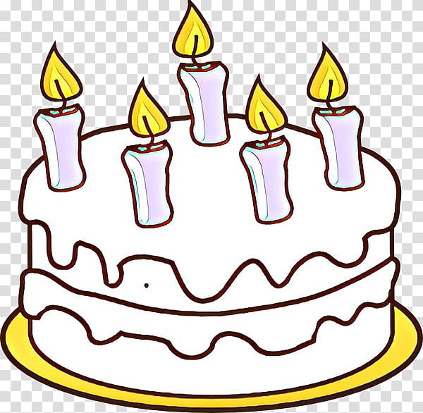 Birthday cake with candles menu character cartoon Vector Image