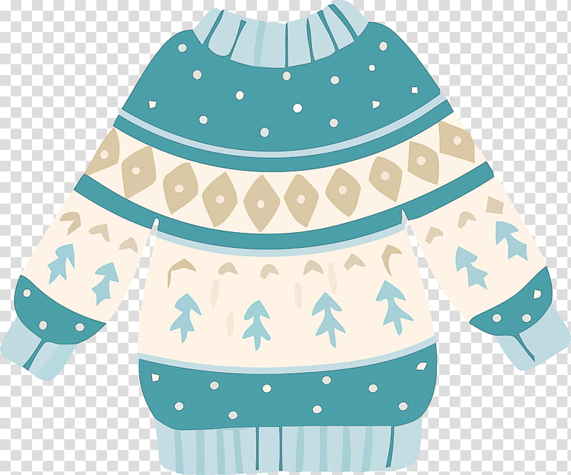 blue white clothing turquoise aqua, Christmas Sweater, Cartoon Sweater, Sweater , Baby Toddler Clothing, Outerwear, Sleeve transparent background PNG clipart