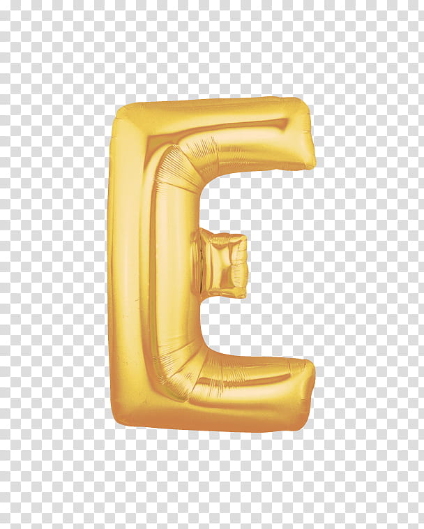 gold letter E balloon transparent background PNG clipart