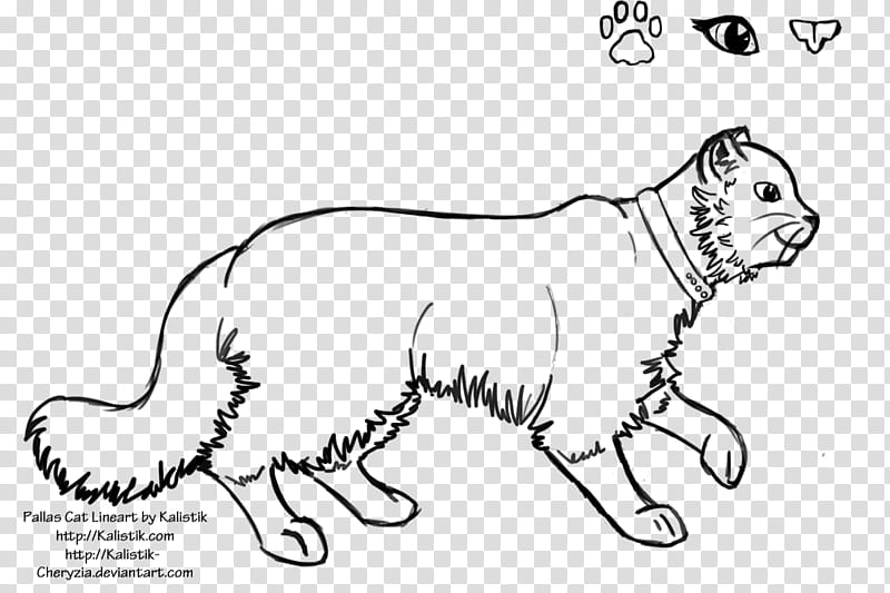 Pallas Cat Ref Lineart transparent background PNG clipart