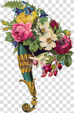 Vintage flower , assorted-color petaled flowers transparent background PNG clipart thumbnail