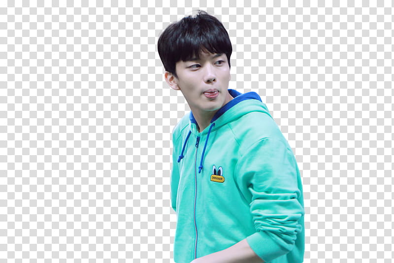 YoungJae B A P , man wearing teal Pancoat zip-up hoodie transparent background PNG clipart