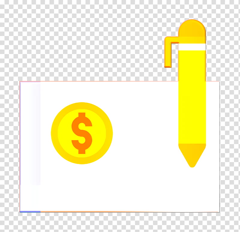 Cheque icon Bill And Payment icon Check icon, Yellow, Text, Orange, Sign, Emoticon, Logo, Symbol transparent background PNG clipart