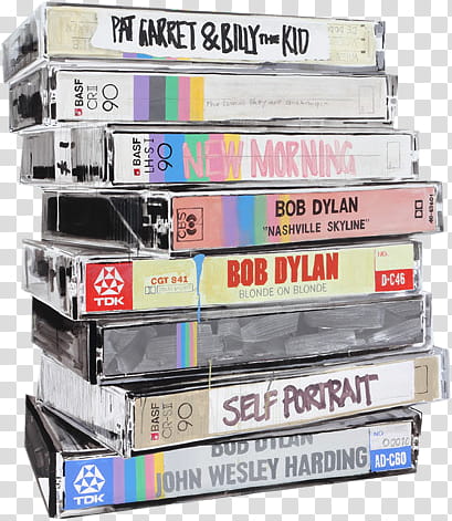 Tapes, stacked assorted cassette tape lot transparent background PNG clipart