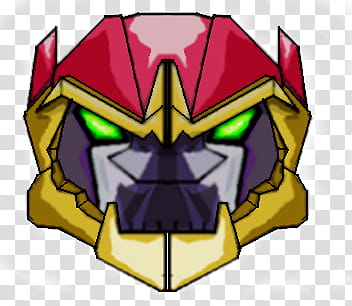 Transformers Prime Laserback, red and yellow robot face character illustration transparent background PNG clipart