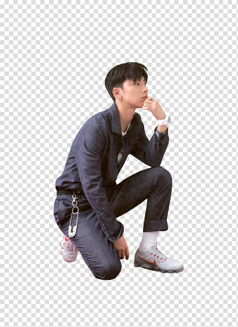 Ten NCT U, man in gray collared long-sleeved shirt and pants transparent background PNG clipart