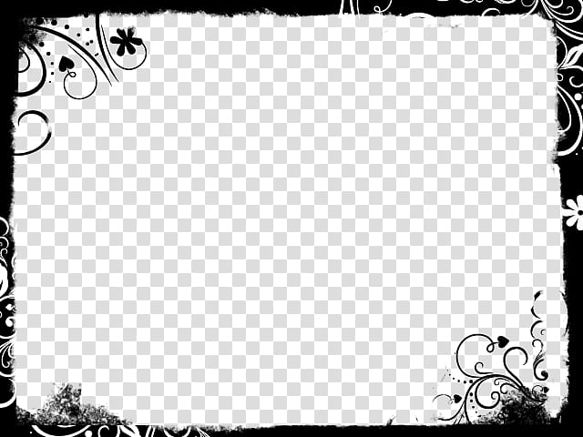 black floral border transparent background PNG clipart