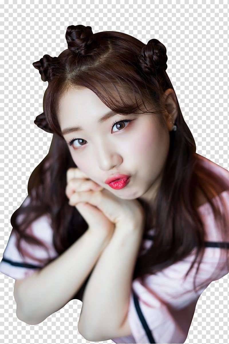 YEOJIN X DISPATCH LOONA, woman wearing pink top transparent background PNG clipart
