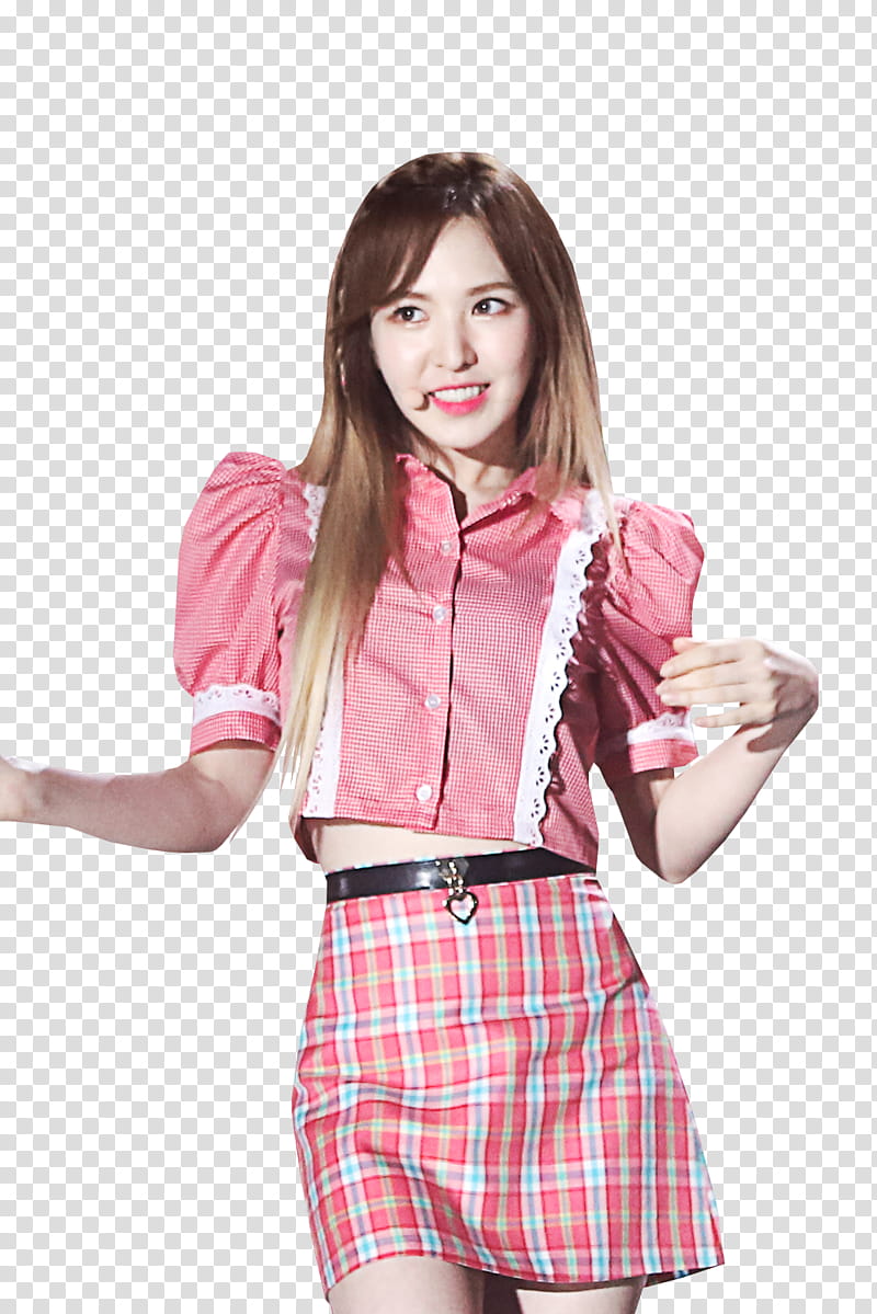 WENDY RED VELVET , woman wearing pink button-up top transparent background PNG clipart