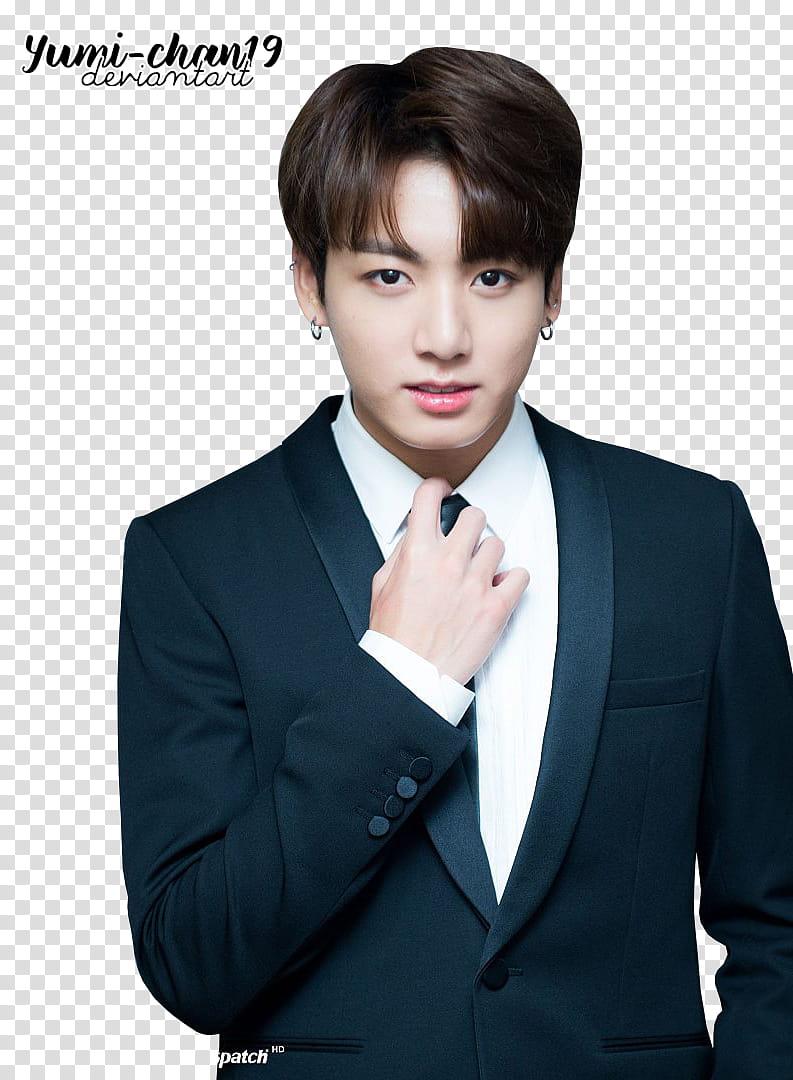 JungKook BTS, man standing wearing blue suit transparent background PNG clipart