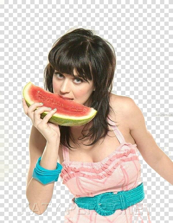 Katy Perry, Katy Perry eating watermelon transparent background PNG clipart
