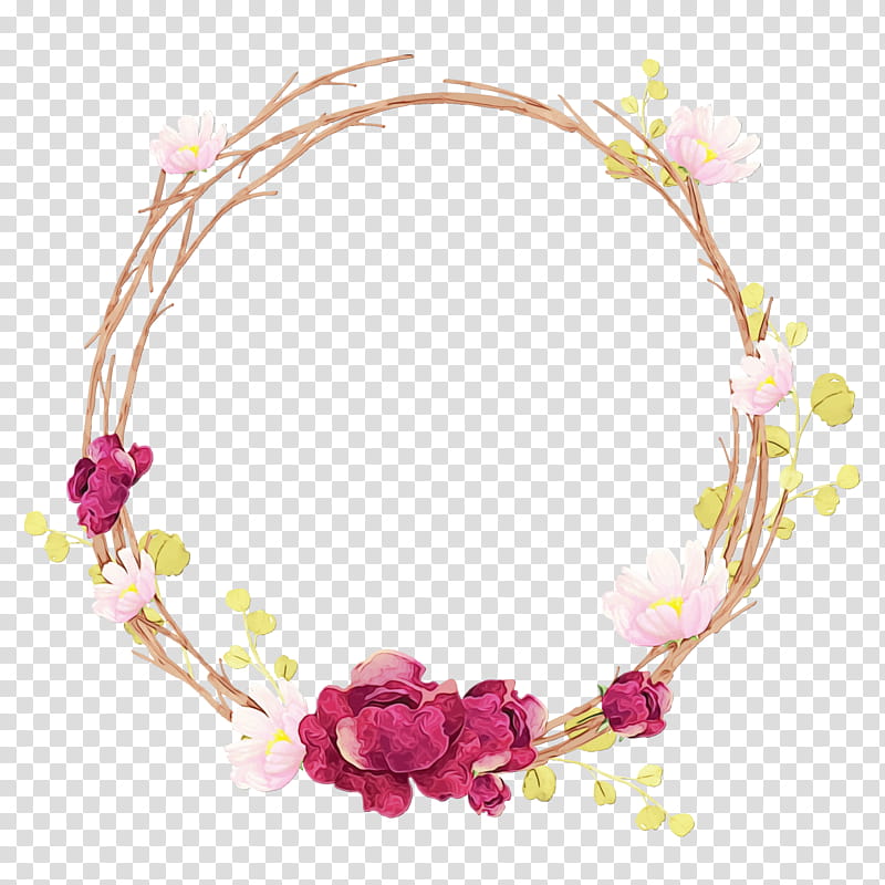 Pink Flower, Necklace, Floral Design, Hair Accessory, Crown, Headpiece, Headgear, Jewellery transparent background PNG clipart