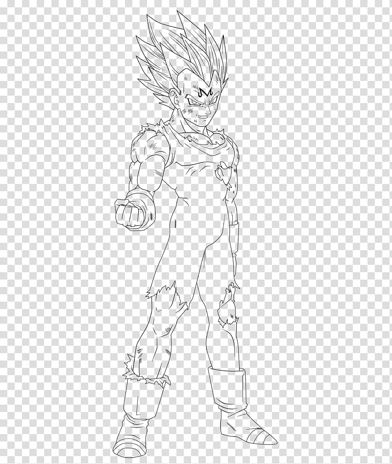 Majin Vegeta Lineart transparent background PNG clipart