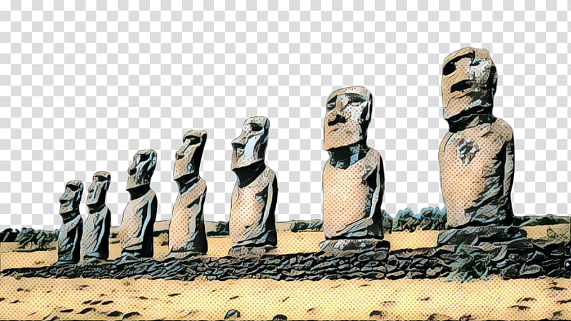 EMOJI STICKER , grey Moai statue art transparent background PNG