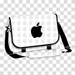 white and black apple print crossbody bag transparent background PNG clipart