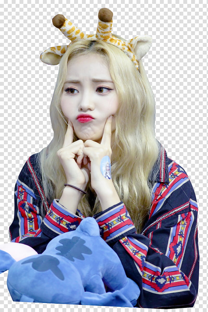 JinSoul LOONA, woman pouting her lips while holding her cheeks transparent background PNG clipart