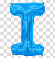 Alphabet, blue letter I foil balloon transparent background PNG clipart