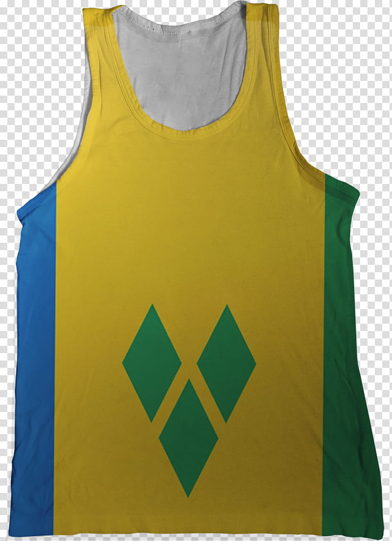 Flag, Grenadines, Saint Vincent, Flag Of Saint Vincent And The Grenadines, Tshirt, Island Country, Sleeveless Shirt, Gilets transparent background PNG clipart