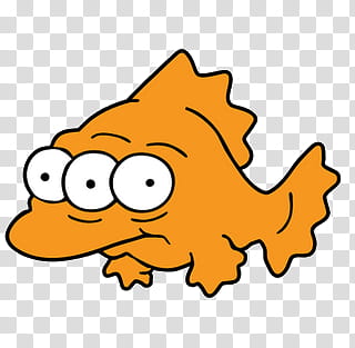 Los Simpsons  texto P, orange -eyed fish illustration transparent background PNG clipart
