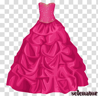 pink ruffled dress transparent background PNG clipart