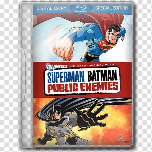 Plastic DVD Icons , superman batman public enemies transparent background PNG clipart