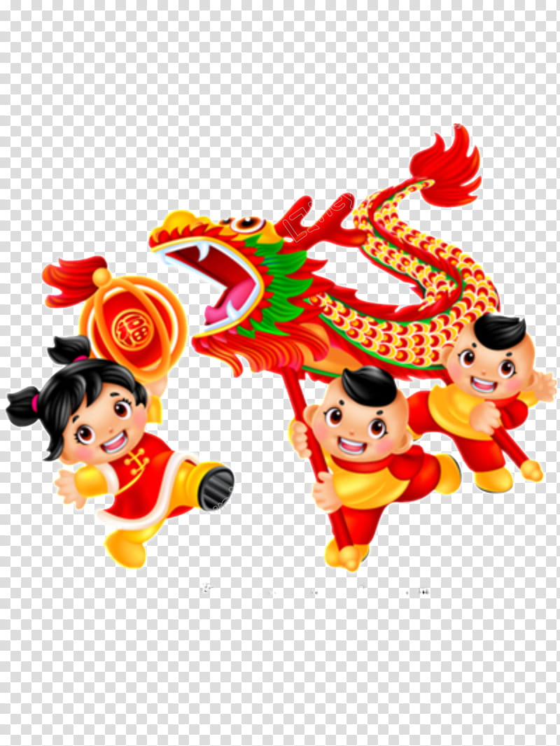 Chinese New Year Lion Dance, Dragon Dance, Lantern Festival, Chinese Dragon, Cartoon, Animation transparent background PNG clipart