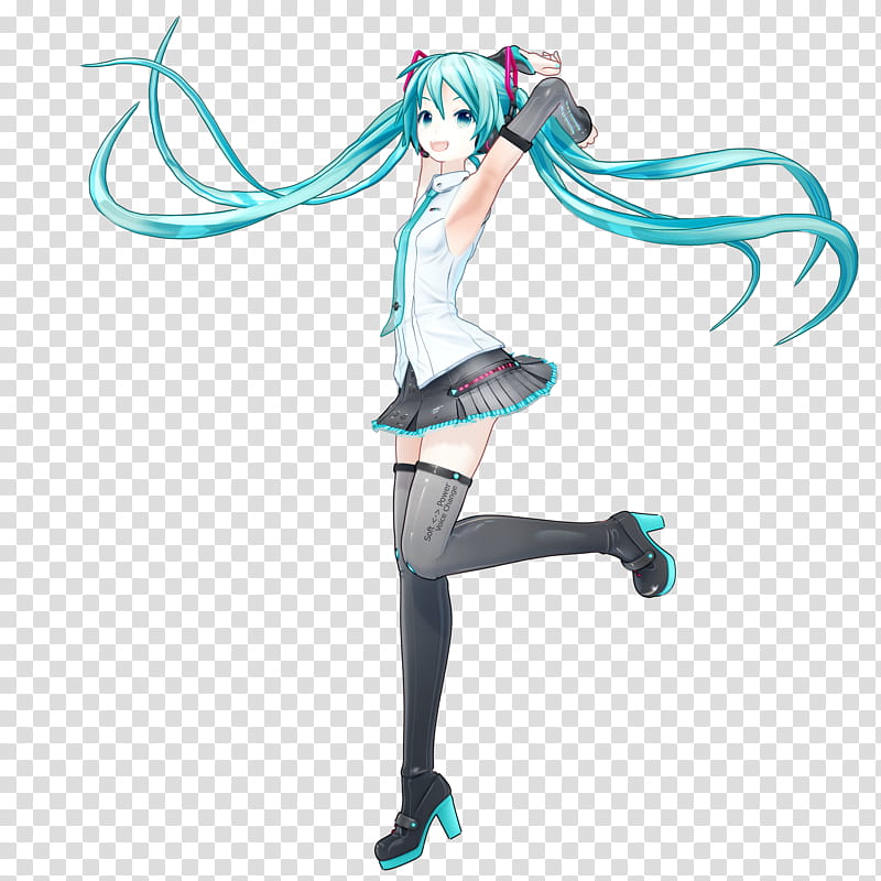 Hatsune Miku VX Model Digitrevx Release, white and green electric cable transparent background PNG clipart