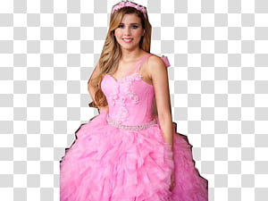 woman wears pink and white floral dress close-up photography transparent background PNG clipart thumbnail