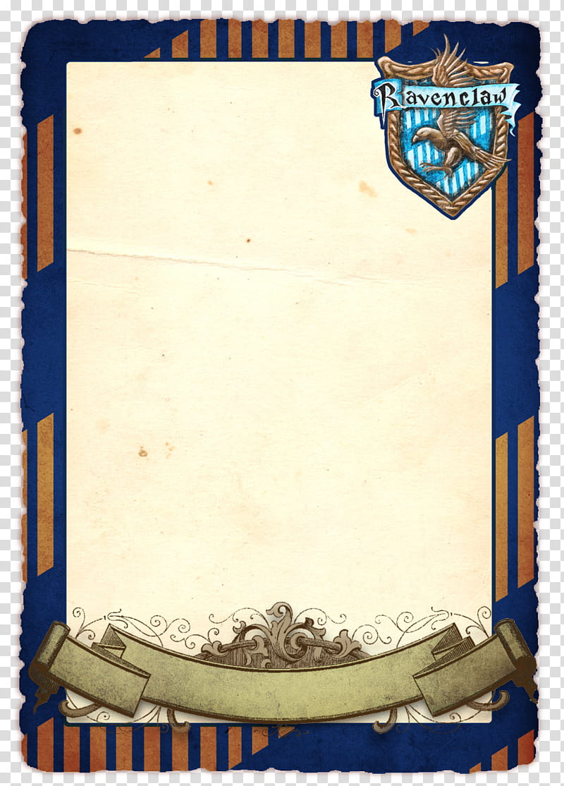 Hogwarts Character Templates, brown, blue, and orange striped background frame artwork transparent background PNG clipart