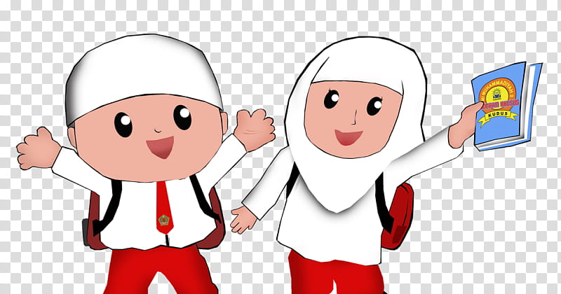 muslim kids clipart in school