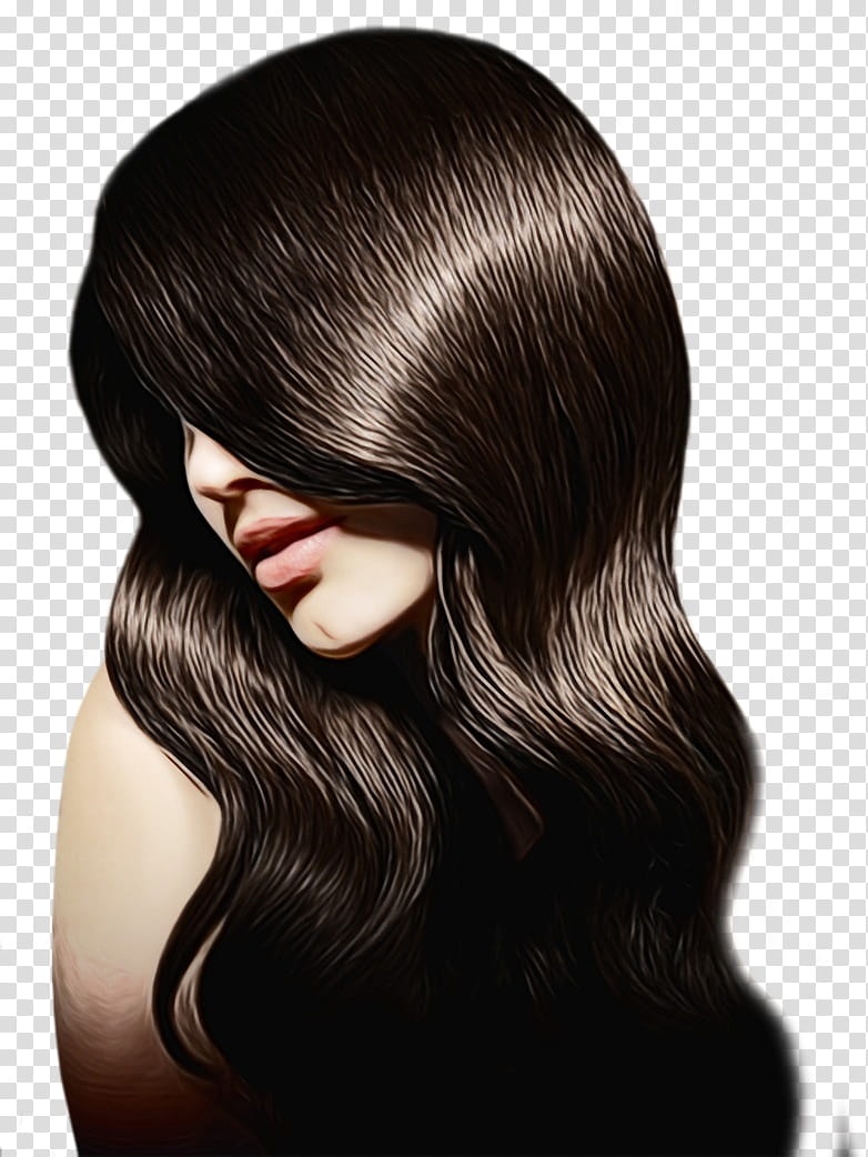hair hairstyle black hair chin hair coloring, Watercolor, Paint, Wet Ink, Beauty, Brown Hair, Human, Step Cutting transparent background PNG clipart