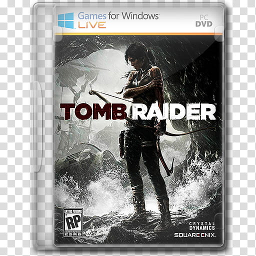 Icons Games ing DVD CASE NEW LOGO GFWL, tr, Tomb Raider Games for Windows Live PC-DVD case icon transparent background PNG clipart