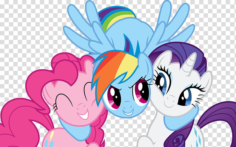 Happy Three Friends, Rainbow Dash and Pinkie Pie transparent background PNG clipart