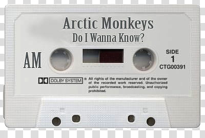 AESTHETIC GRUNGE, Arctic Monkeys Do I Wanna Know? cassette tape transparent background PNG clipart