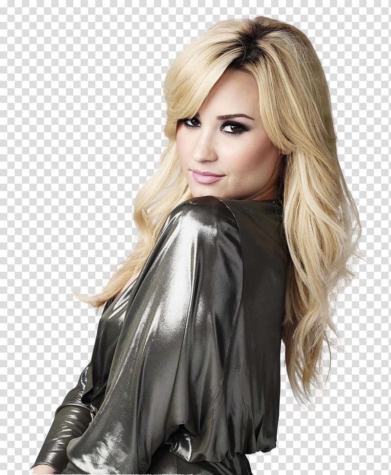 Demi Lovato, woman wearing black silk top transparent background PNG clipart