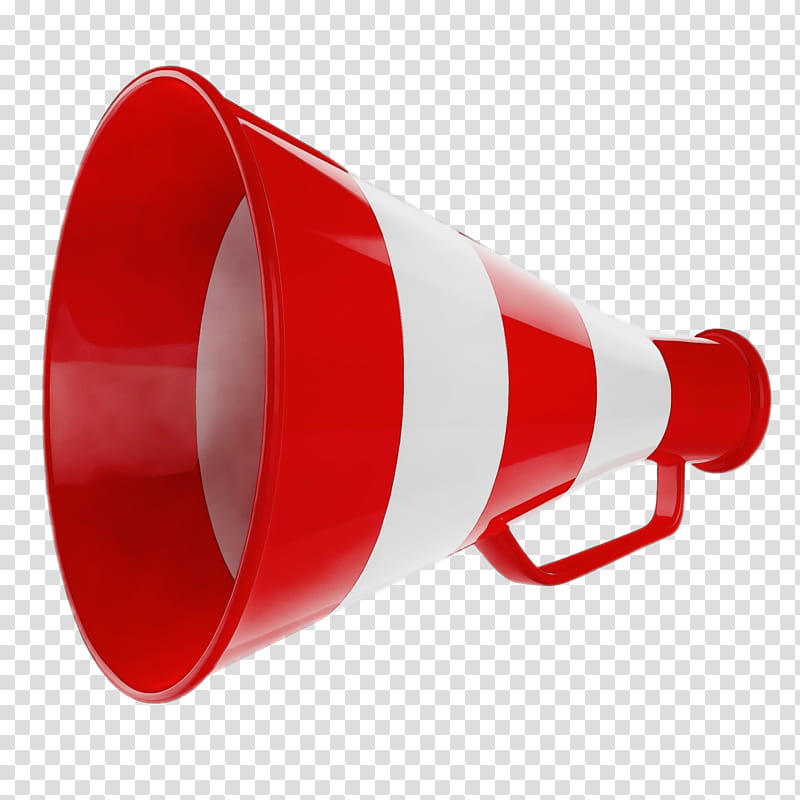 red megaphone funnel, Watercolor, Paint, Wet Ink transparent background PNG clipart