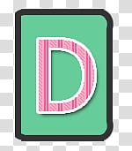 JustStyle abecedario, pink letter d with green background art transparent background PNG clipart